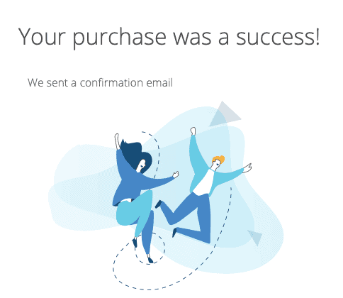 Confirmation picture from Bluehost for blogging host